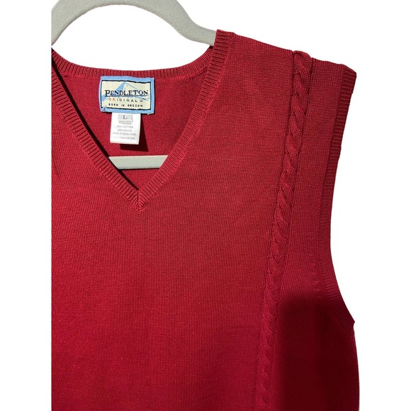 PENDLETON Men's Red Sweater Vest SZ L Mens125 * Pre Owned - Picture 4 of 8